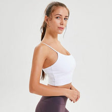 Charger l'image dans la galerie, NFF Crop Top Sports Bra White Front Gregorium's Emporium
