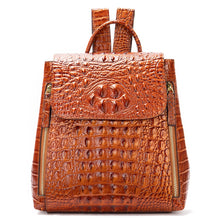 Load image into Gallery viewer, ALLI Backpack Brown Gregorium's Emporium Alligator Crocodile