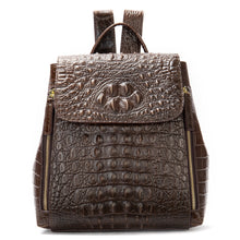 Load image into Gallery viewer, ALLI Backpack Coffee Gregorium's Emporium Alligator Crocodile